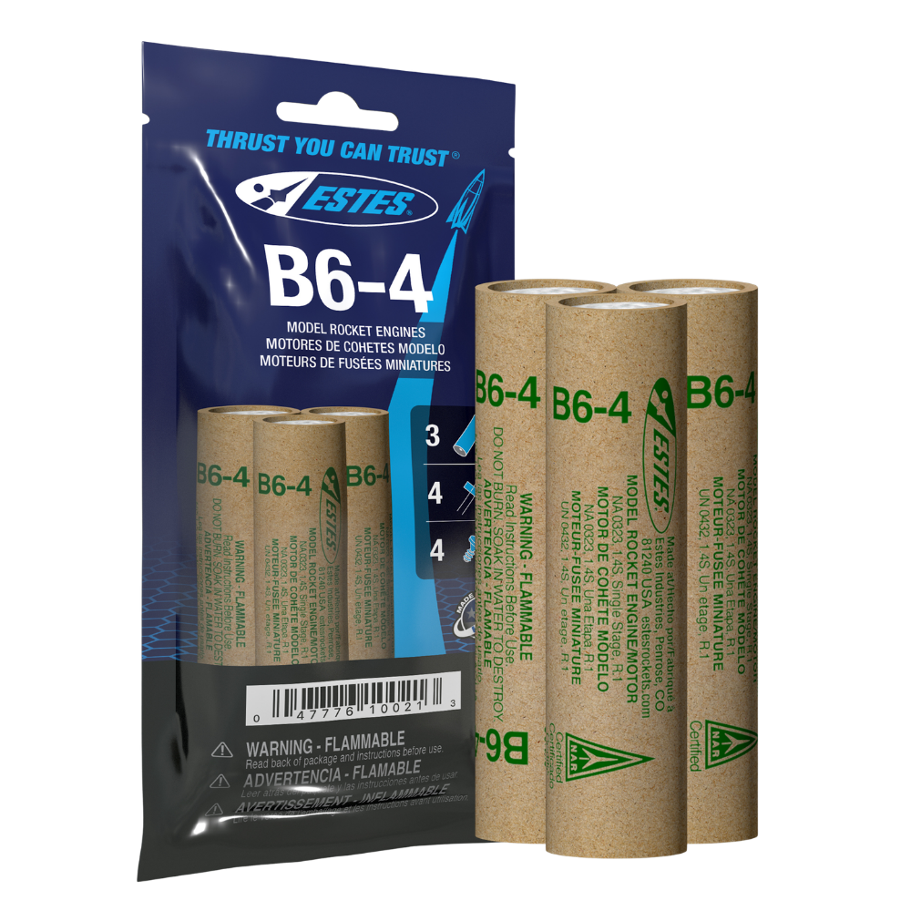 Estes B6-4 Engines – Standard Model Rocket Engine 3-Pack