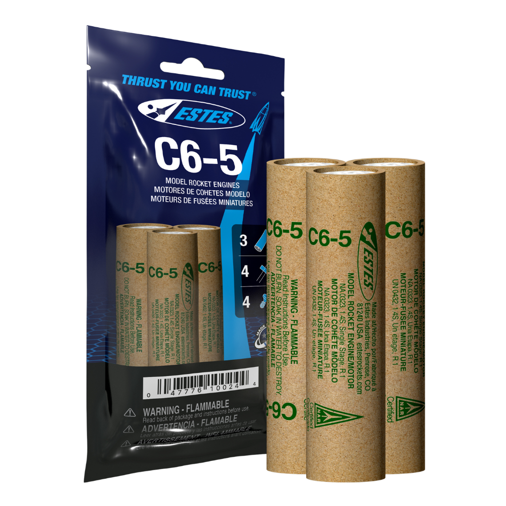 Estes C6-5 Engines – Standard Model Rocket Engine 3-Pack