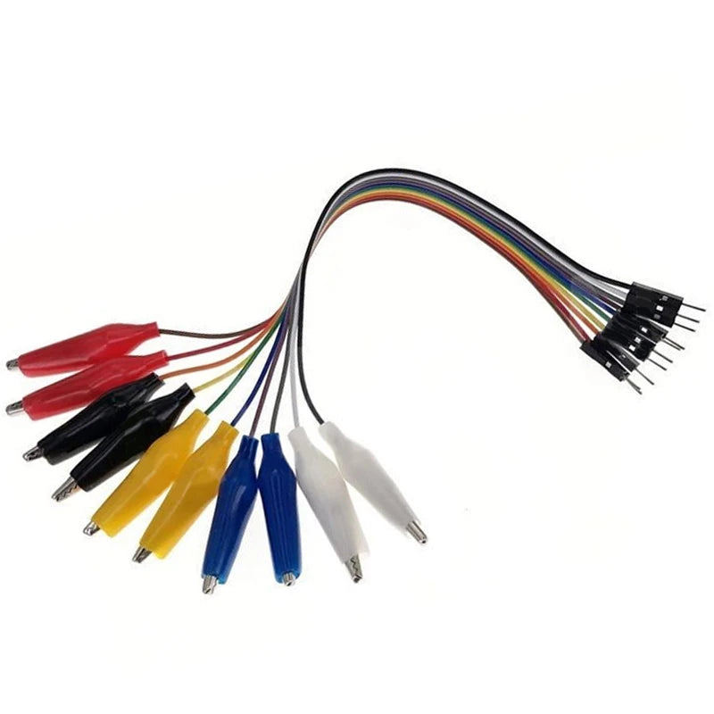 30cm 10Pin Alligator Clip to Dupont Line Male
