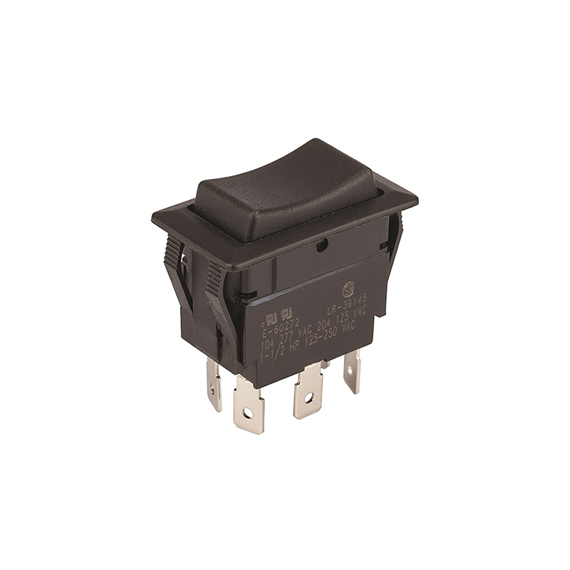 ON-OFF-ON Rocker Switch, DPDT 20A @125V