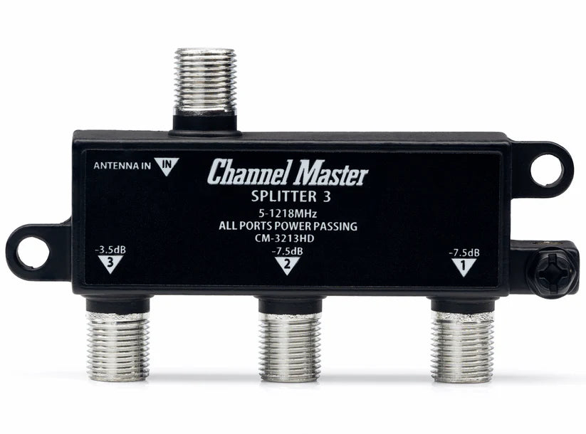 3-Way TV Antenna Splitter (Power Passing)