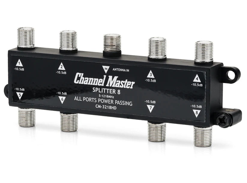 8-Way TV Antenna Splitter (Power Passing)