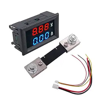 Dual Led 0.28 " Display for DC0-100V Voltage and Current Test Digital Instrument, Digital Meter Panel Amplifier Red Blue