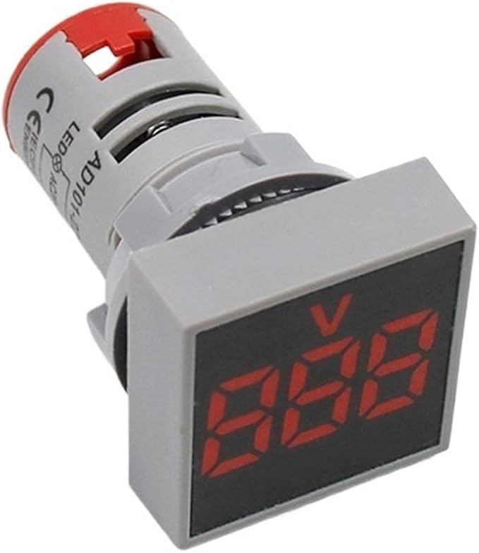 AC60-500V Square Voltmeter Red (LED) AD16-22FSV