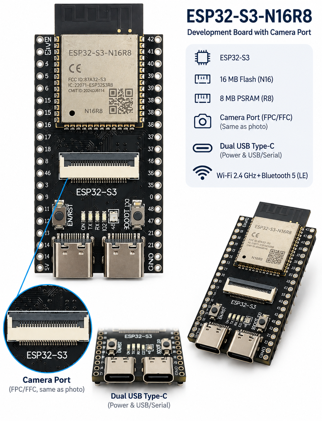 ESP32-S3 with WiFi/Bluetooth Type C