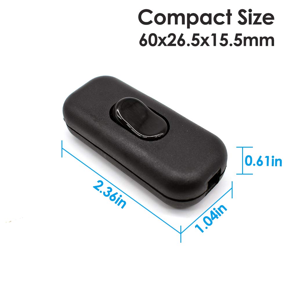 Inline On/Off Cord Switch - Black