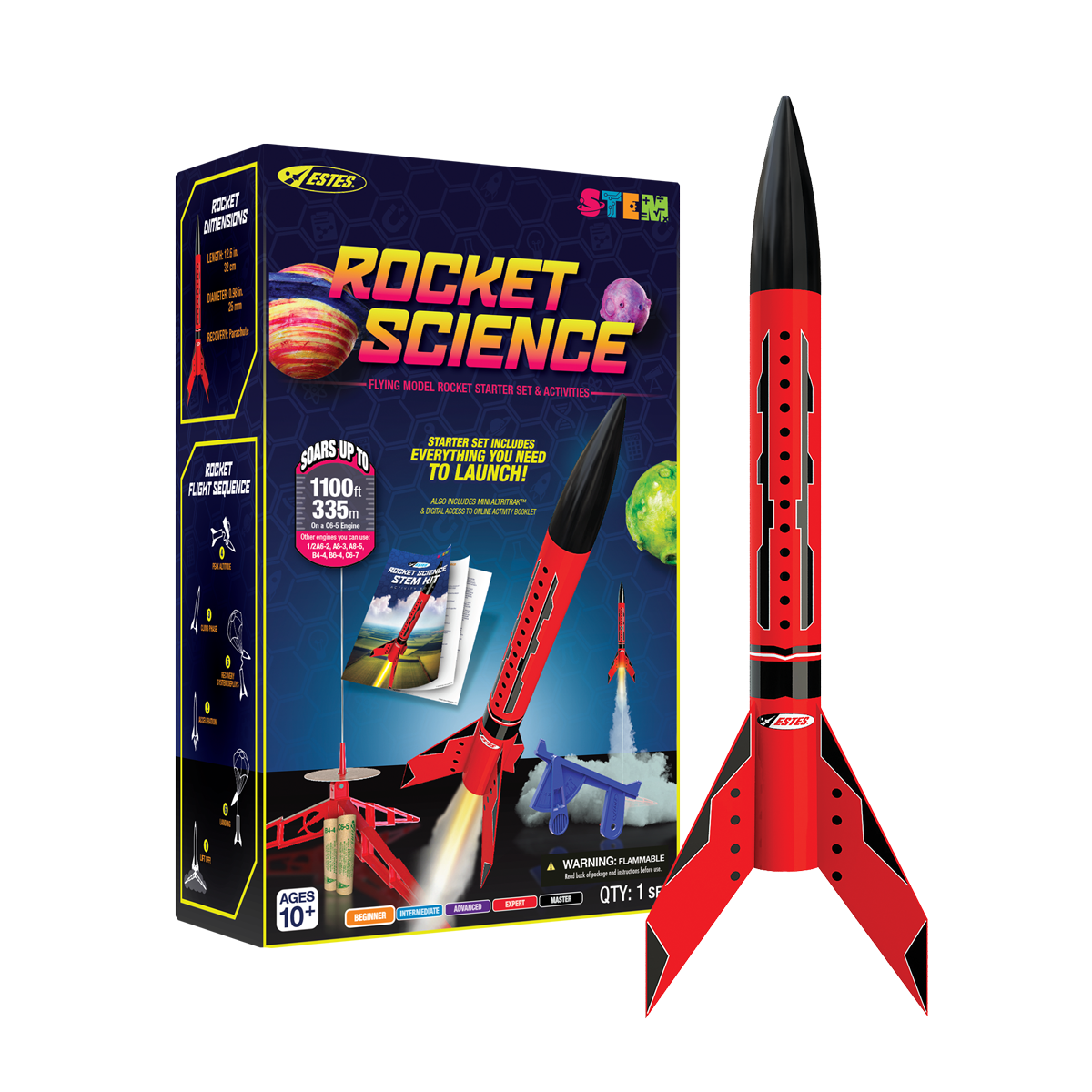 Estes Rocket Science STEM Kit – Beginner Model Rocket Launch Set with Controller & Altitude Tracker