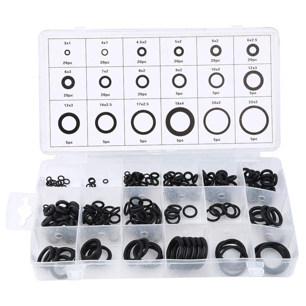 225 PCS Rubber O-Ring Assortment Kit