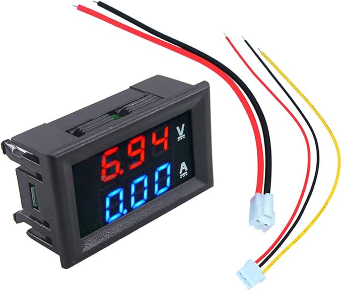 Dual Led 0.28 " Display for DC0-100V Voltage and Current Test Digital Instrument, Digital Meter Panel Amplifier Red Blue