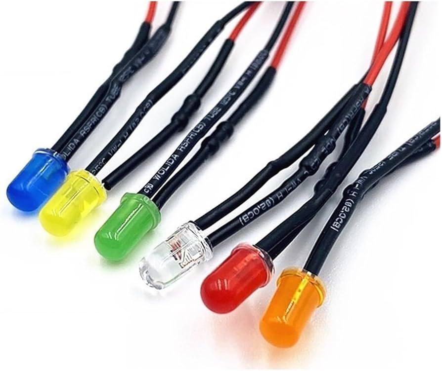 3V 5MM LED Indicator Light with 20CM Cable