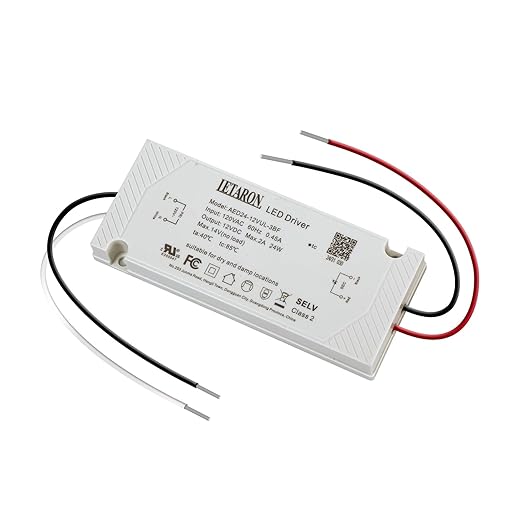 12V Power Supply for LED with Wire, Special Super Thin Plastic Case
