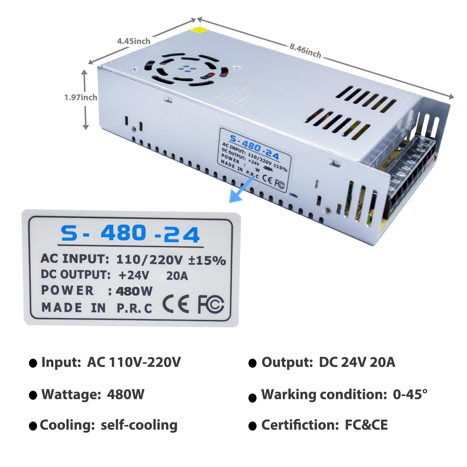 24V 20A Power Supply