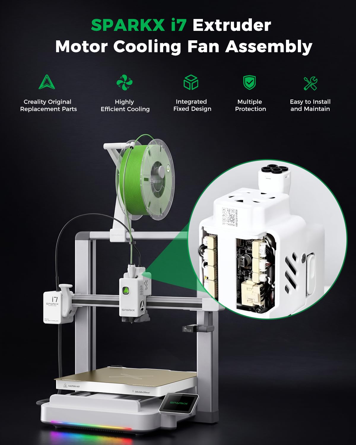 i7 Extruder Motor Cooling Assembly_3011 Hydraulic Bearing