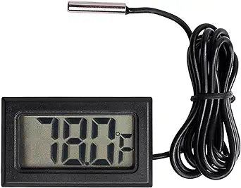 Black FY-10 LCD Electronic Fish Tank Water Detector Thermometer with Battery