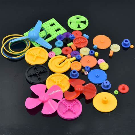 DIY 55Pcs/lot Colorful Plastic Motor Gear Kit