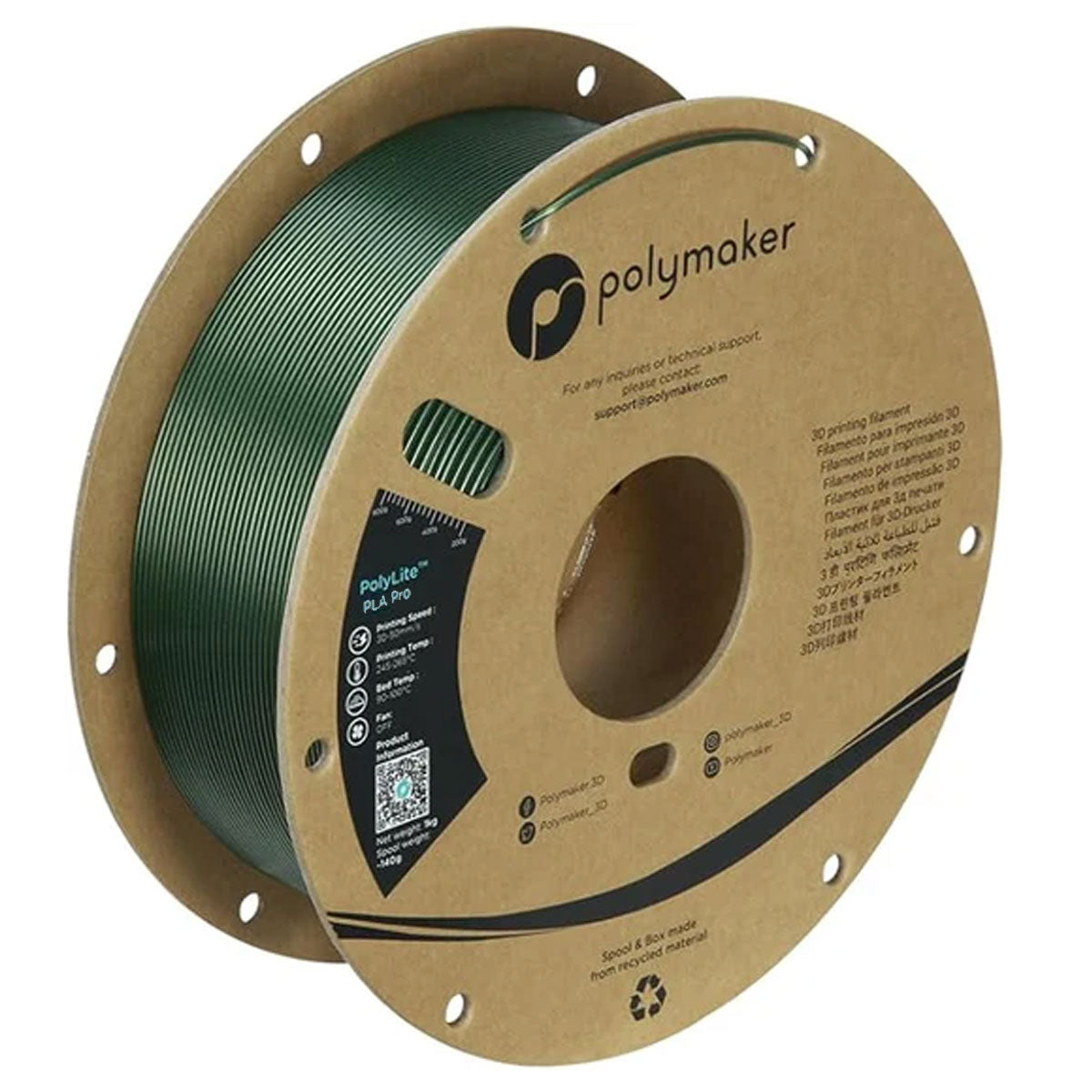 PolyLiteâ„¢ PLA Pro - 1.75mm (1 kg / 2.2 lbs)