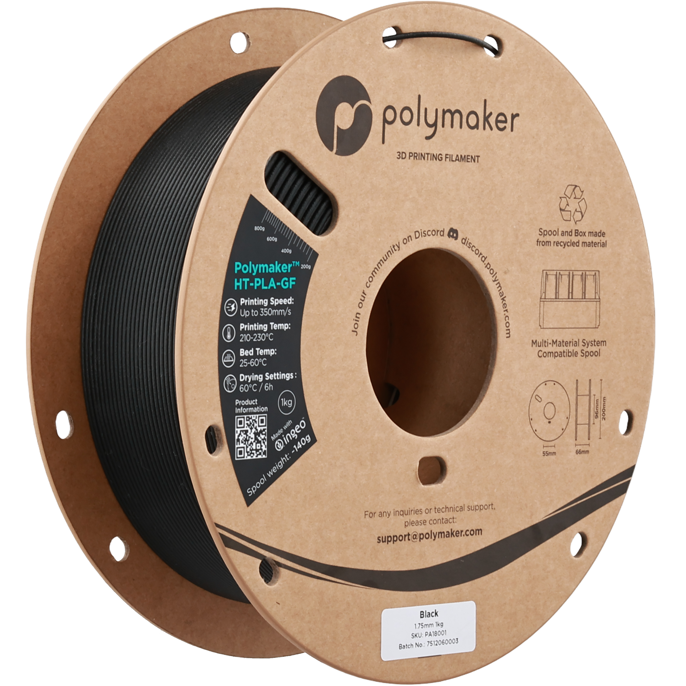 Polymakerâ„¢ HT-PLA-GF - 1.75mm (1 kg / 2.2 lbs)