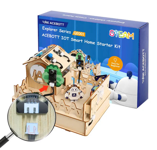 Acebott Easy-Plug ESP32 Smart Home Starter Kit Wooden House IoT Wifi APP