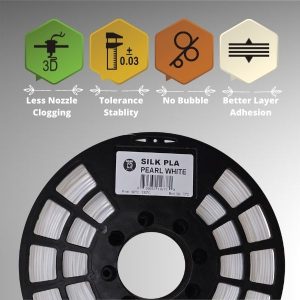 Silk PLA Pearl White Filament - 1.75mm (1 kg / 2.2 lbs)