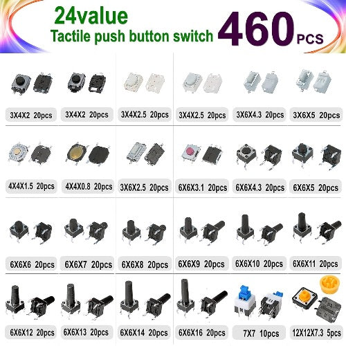 460PCS Two-legged Four-legged Light Touch Button Switch Kit