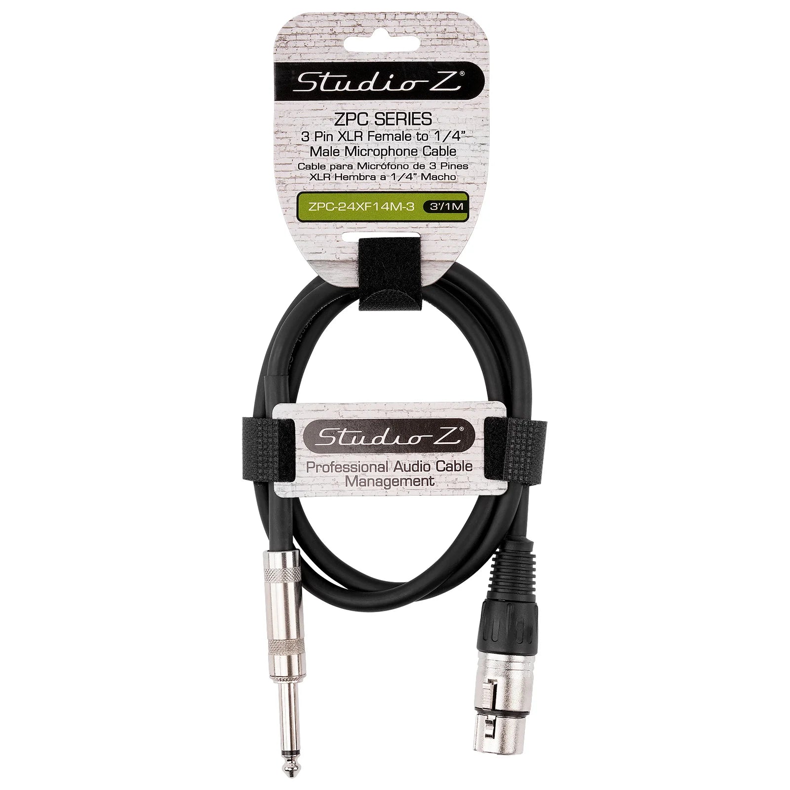3 Pin XLR Female to 1/4" Male-3Ft