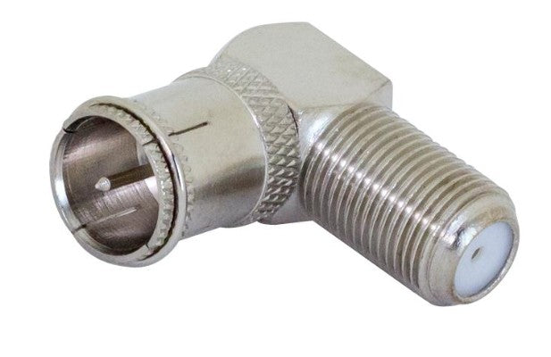 Right-Angle F-Type Adapter – Male to Female