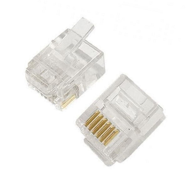 Pkg of 4 RJ12 Connector 6P6C – Crimp Type for Flat Cable