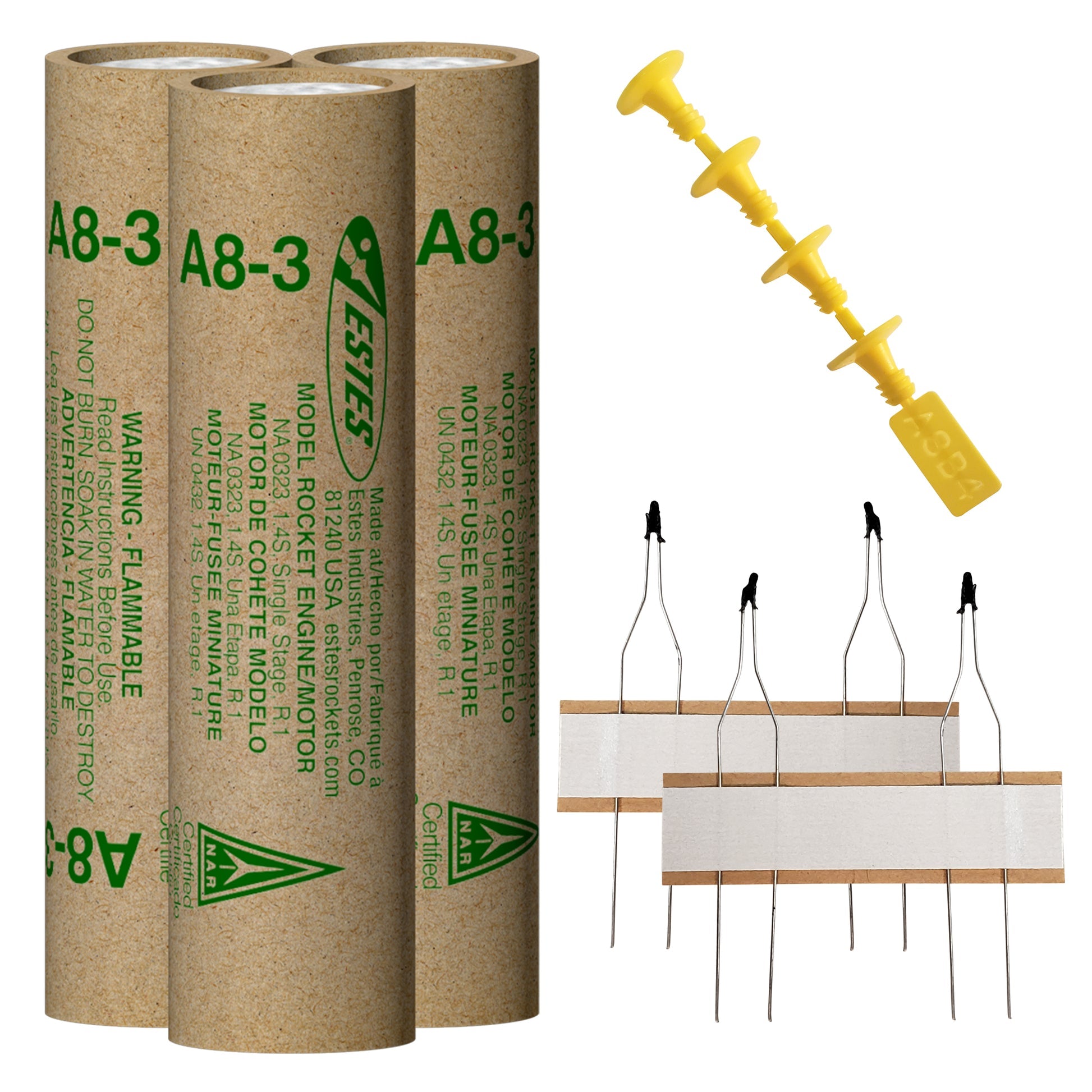 Estes A8-3 Engines – Standard Model Rocket Engine 3-Pack