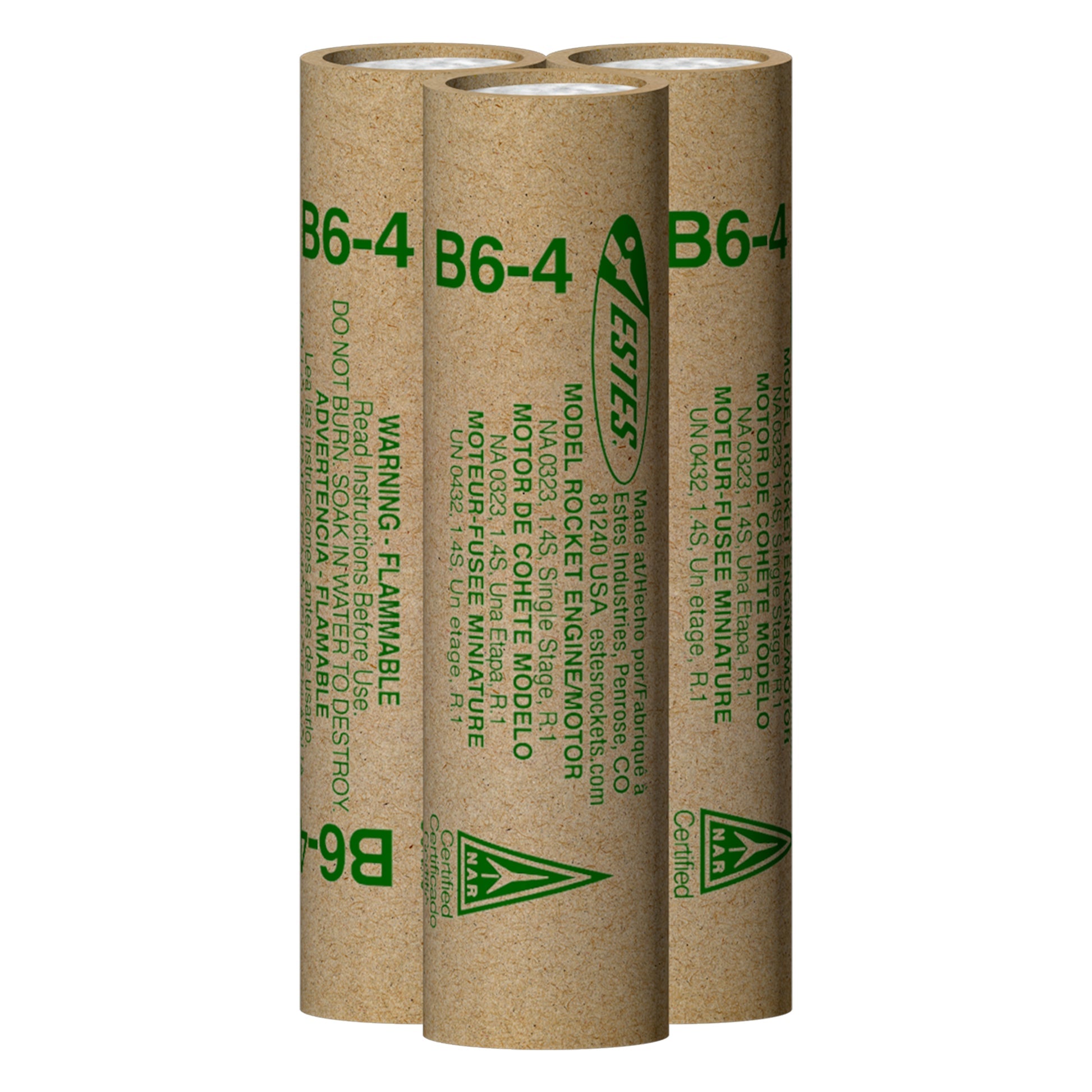 Estes B6-4 Engines – Standard Model Rocket Engine 3-Pack