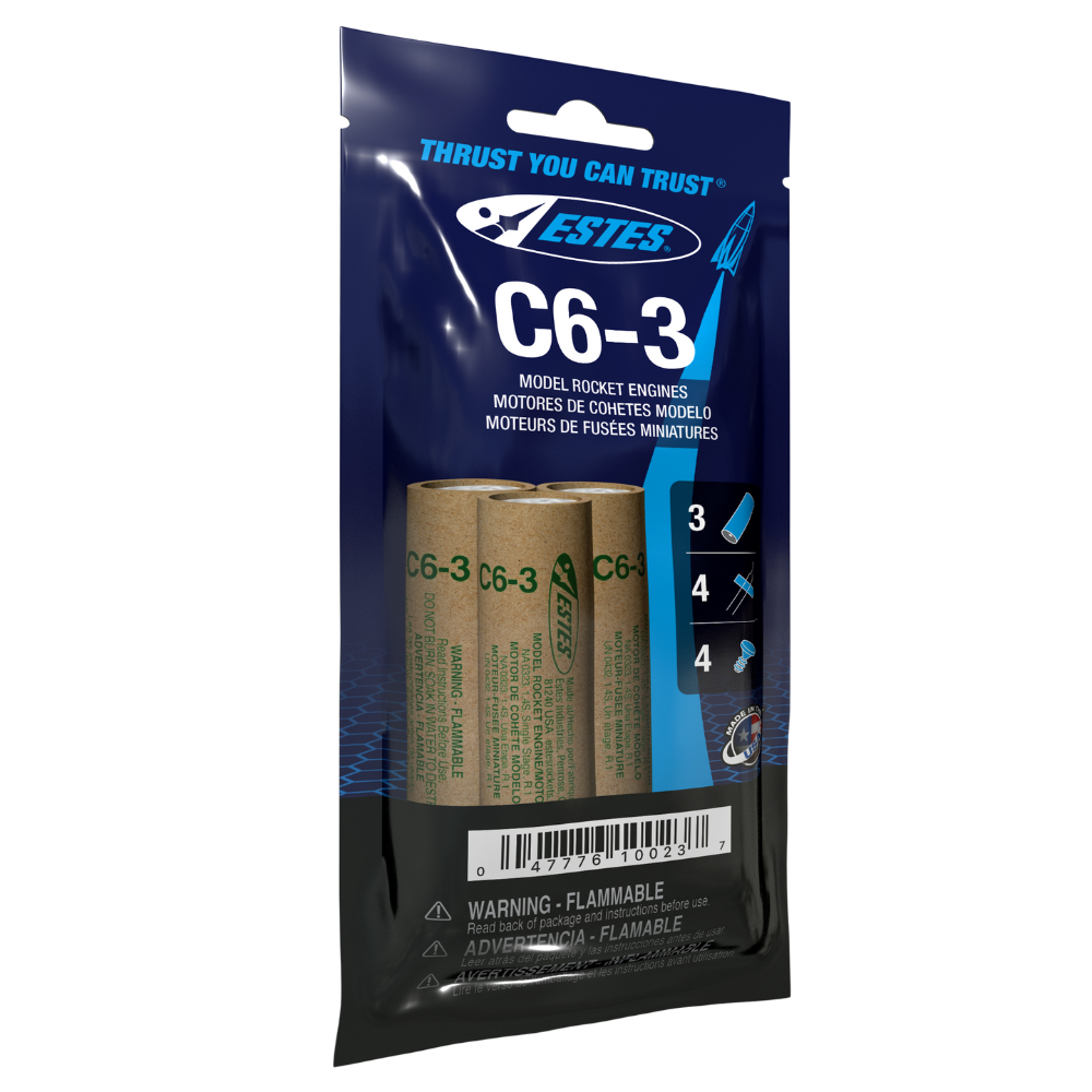 Estes C6-3 Engines – Standard Model Rocket Engine 3-Pack