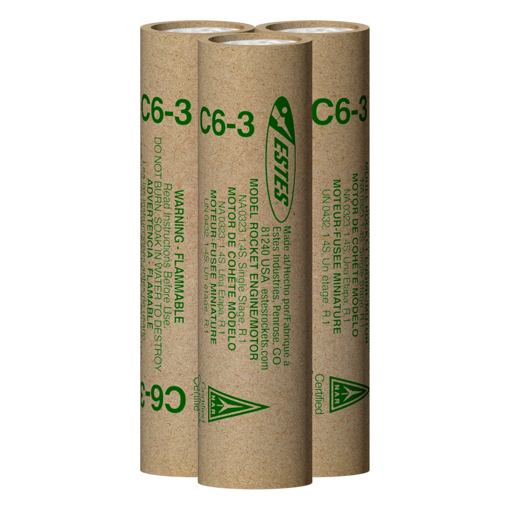 Estes C6-3 Engines – Standard Model Rocket Engine 3-Pack