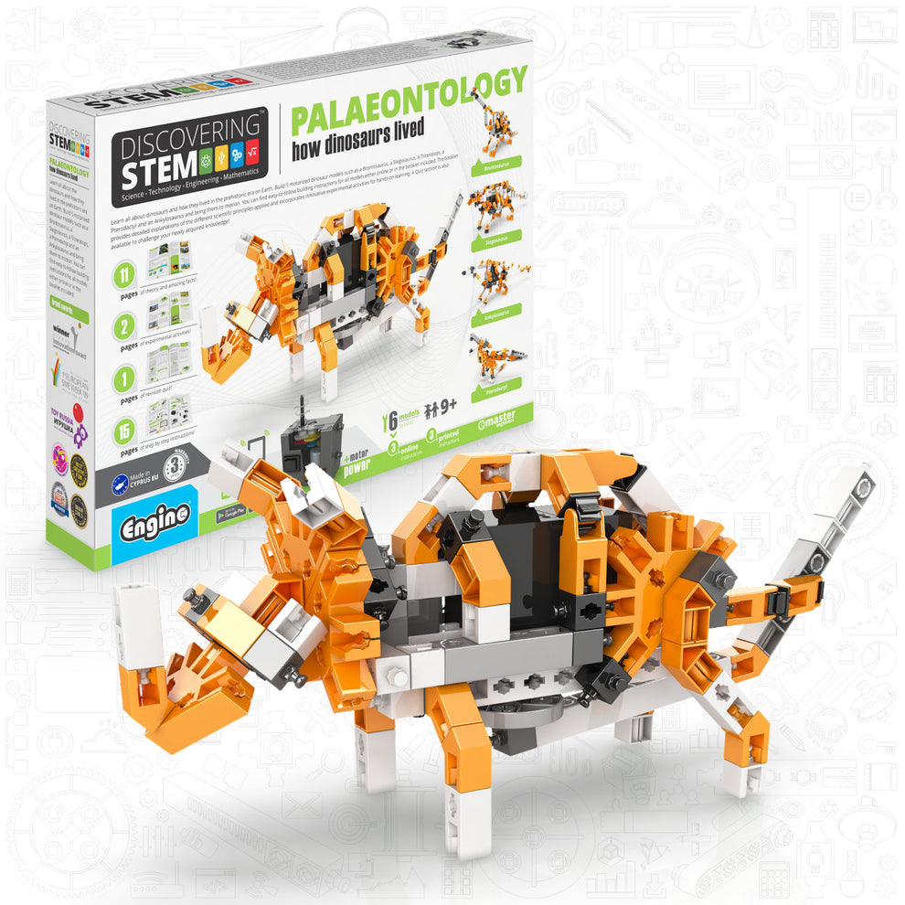 Engino Discovering STEM Paleontology: Learning About Dinosaurs, Building Toys for Kids Ages 9+ (6 Models to Build)