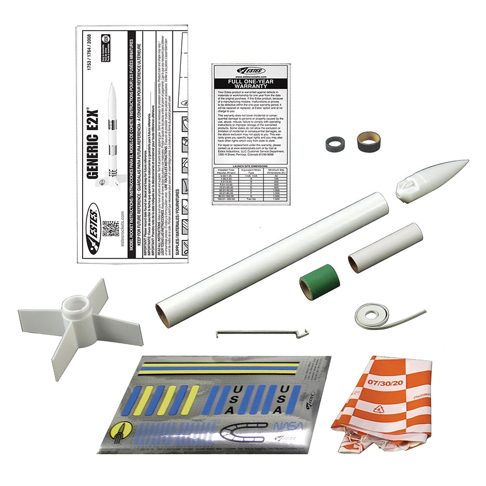 Estes Generic E2X STEM Rocket Kit – Beginner Customizable Model Rocket (Up to 1325 ft)