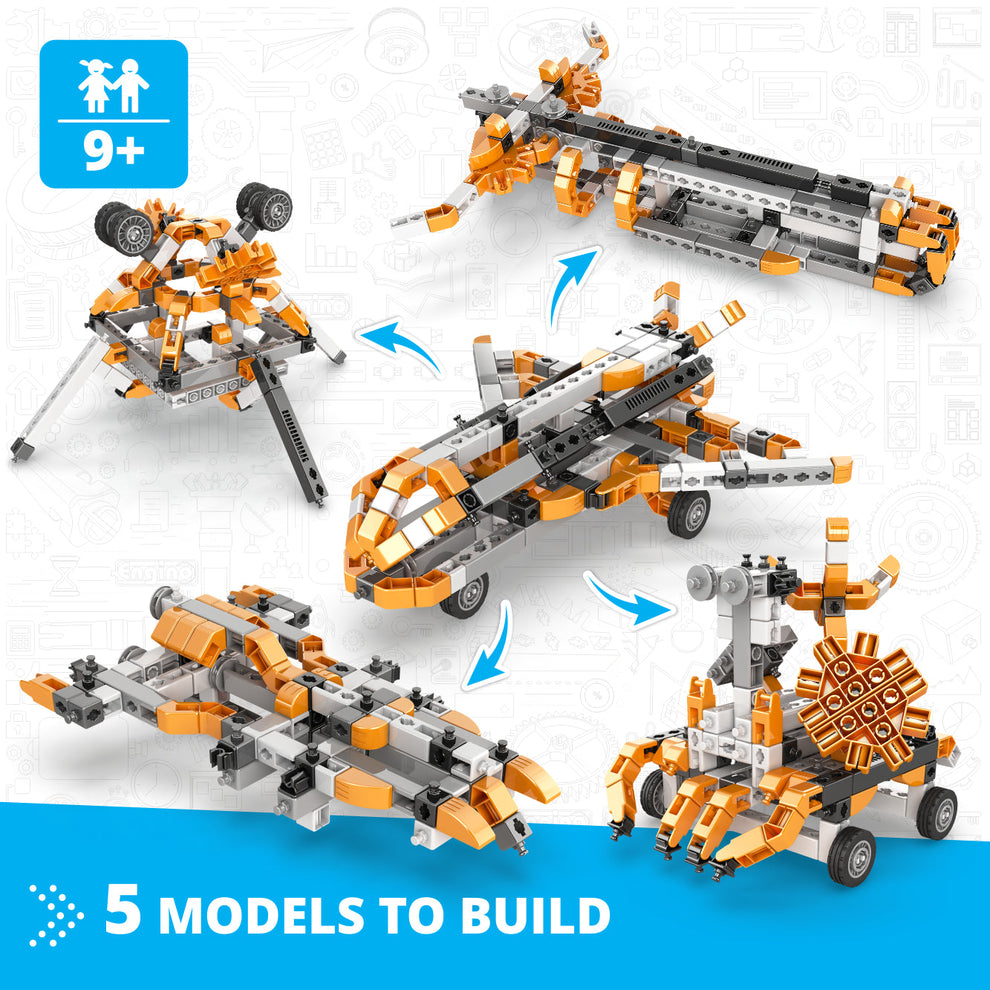 Engino Inventor Mechanics- Space Shutte: Fun Space Engineering Toys for Kids Ages 9+ (5 Models to Build)