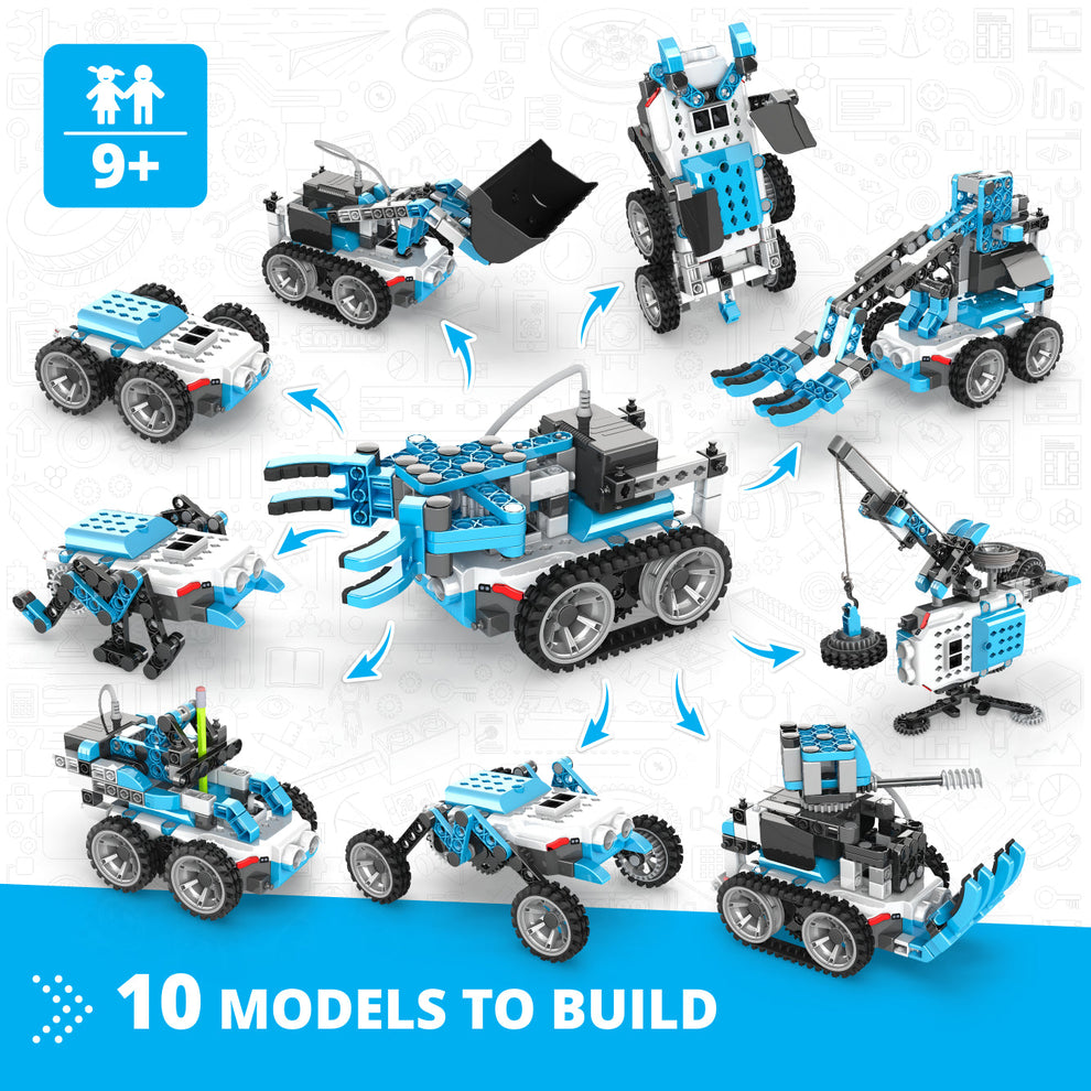 Engino Inventor Robotized- GinoBot: 10-in-1 Programmable Robotics & Coding STEM Kit for Kids Ages 9+