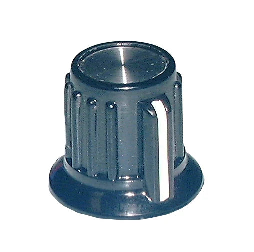 Black Ribbed Knob – 1/4-Inch Shaft