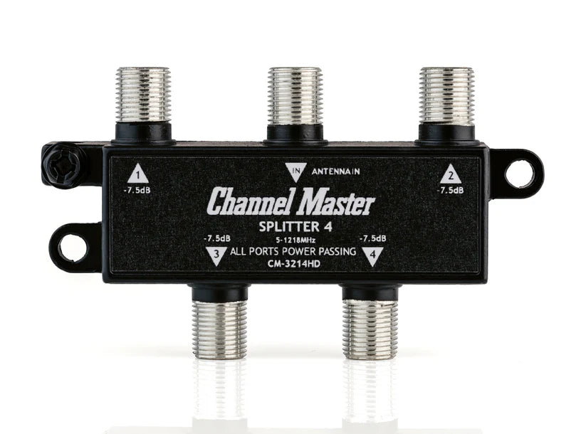 4-Way TV Antenna Splitter (Power Passing)
