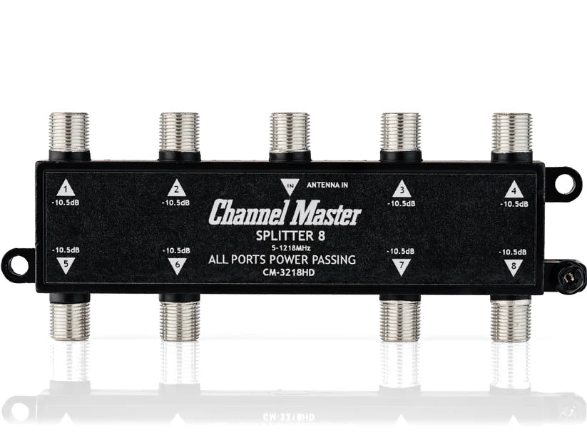 8-Way TV Antenna Splitter (Power Passing)
