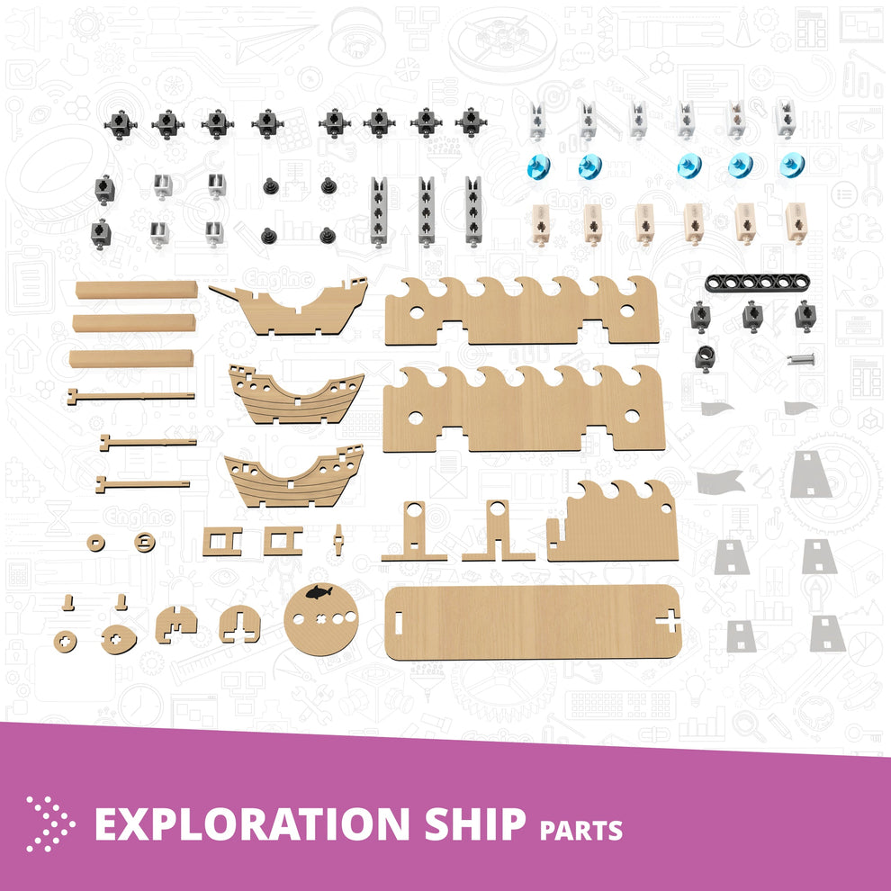 Engino MAKERSPACE DIY: Exploration Ship STEM Building Kit for Kids Ages 8+ (1 Model to Build)