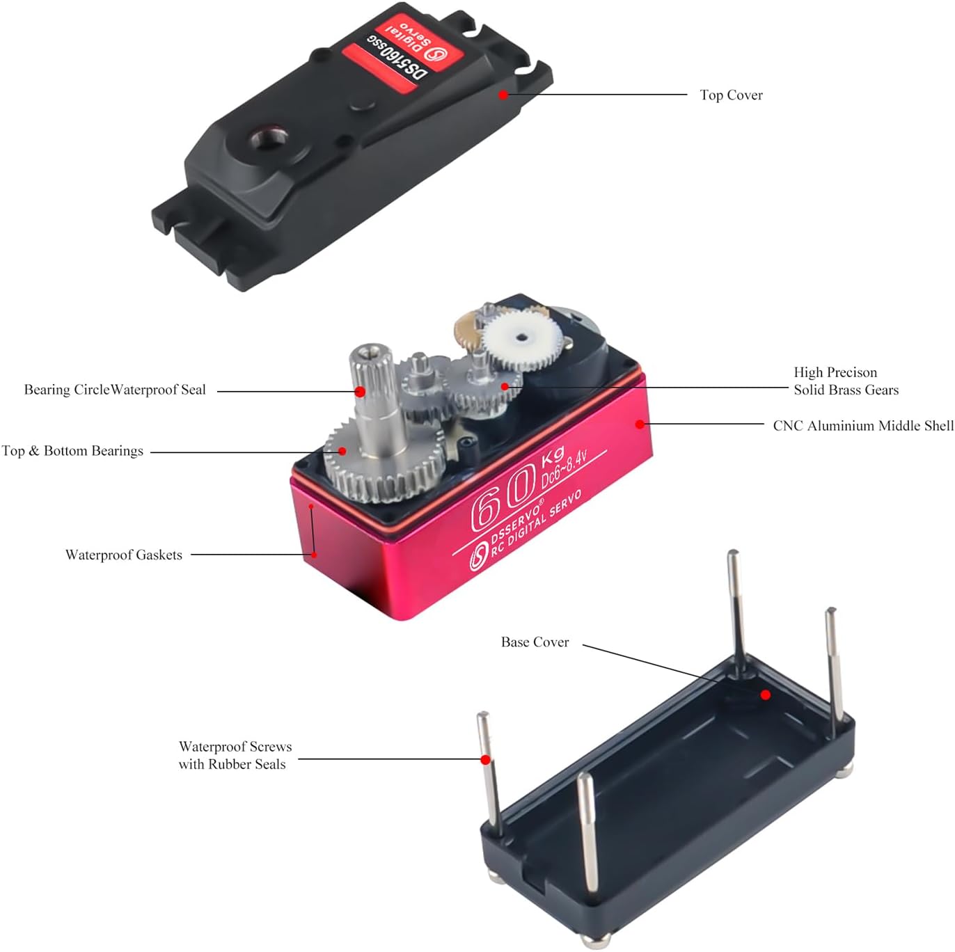 60Kg Waterproof Servo 270° DS5160