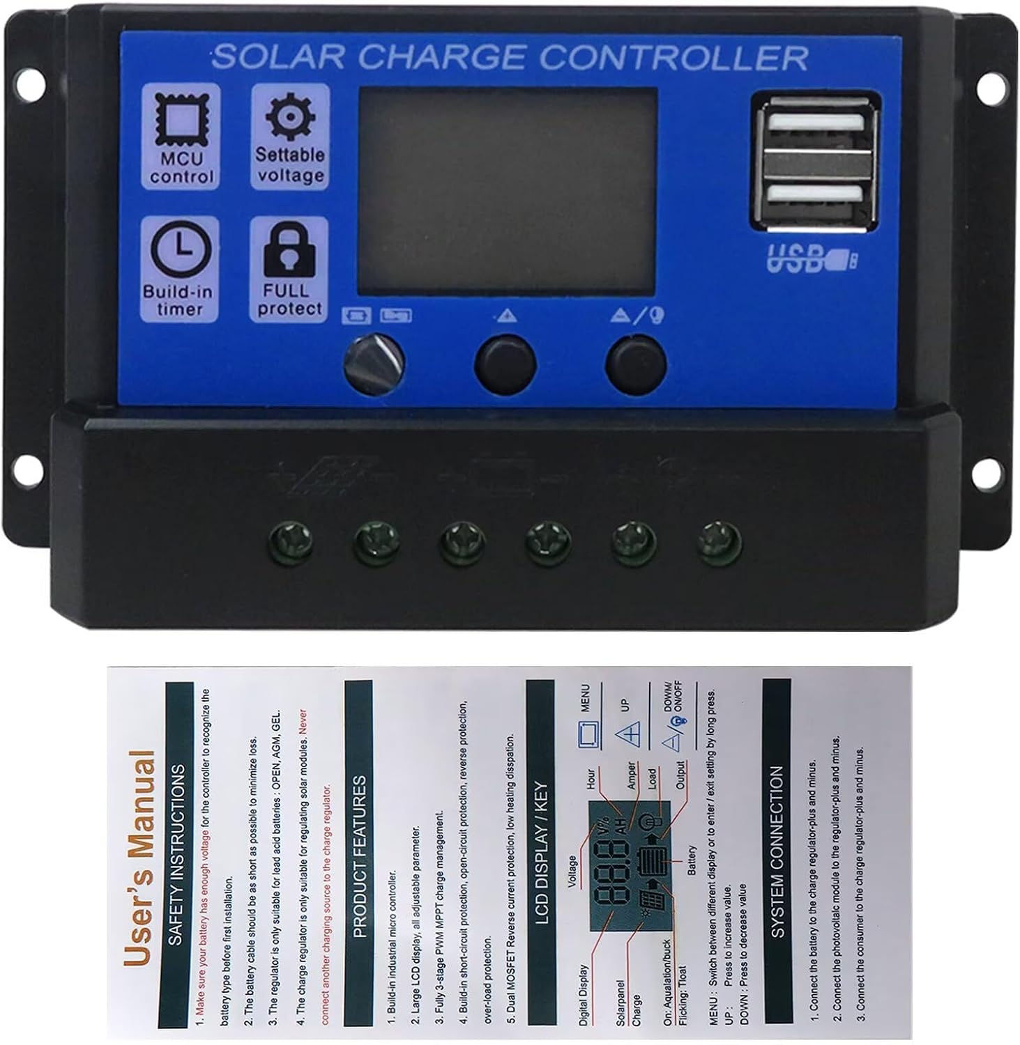 30A 12/24V PWM Solar Charge Controller