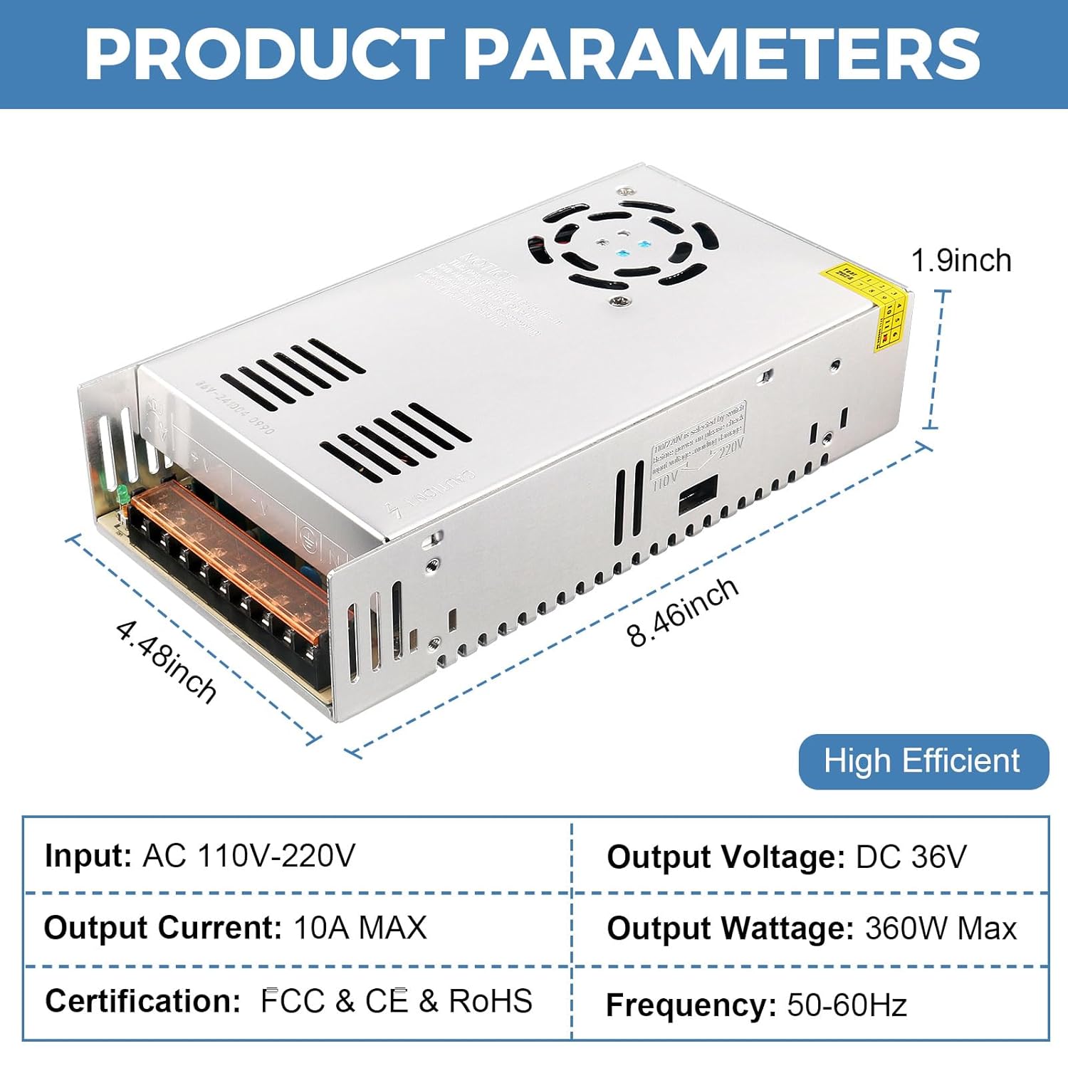 36V 10A 360W Switching P/S