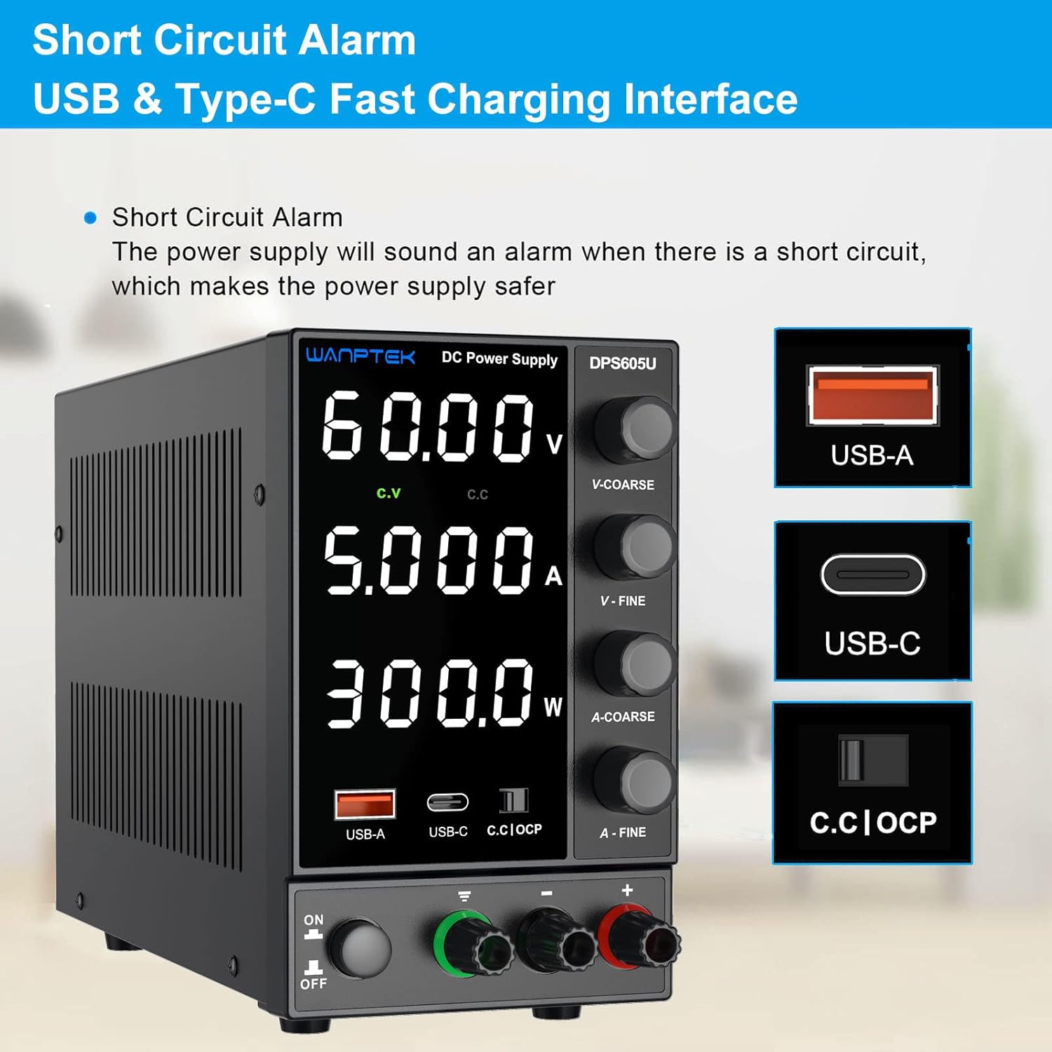 0-60V DC Adjustable Power Supply