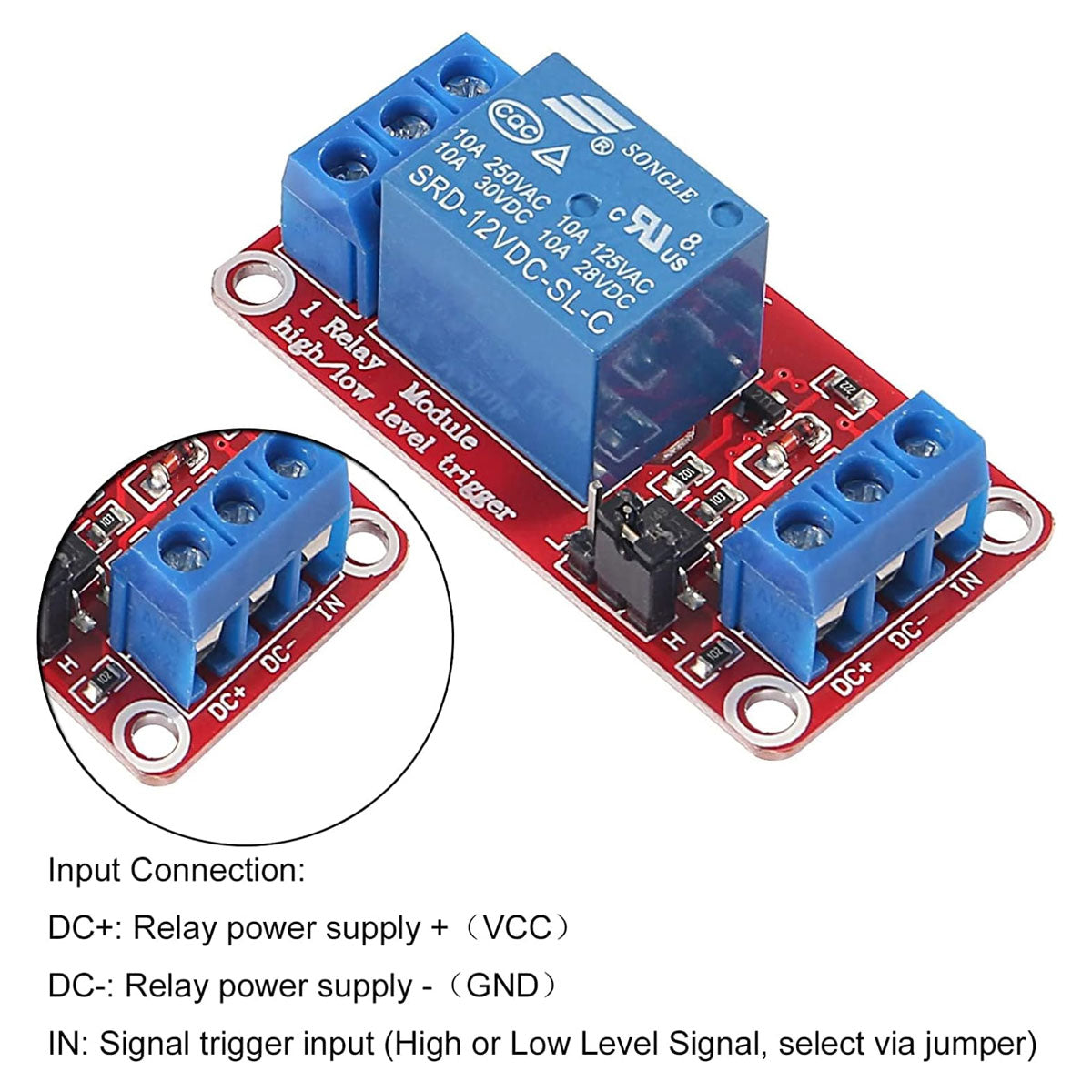 1 Channel Relay Module 12V High and Low Level Trigger Relay Control