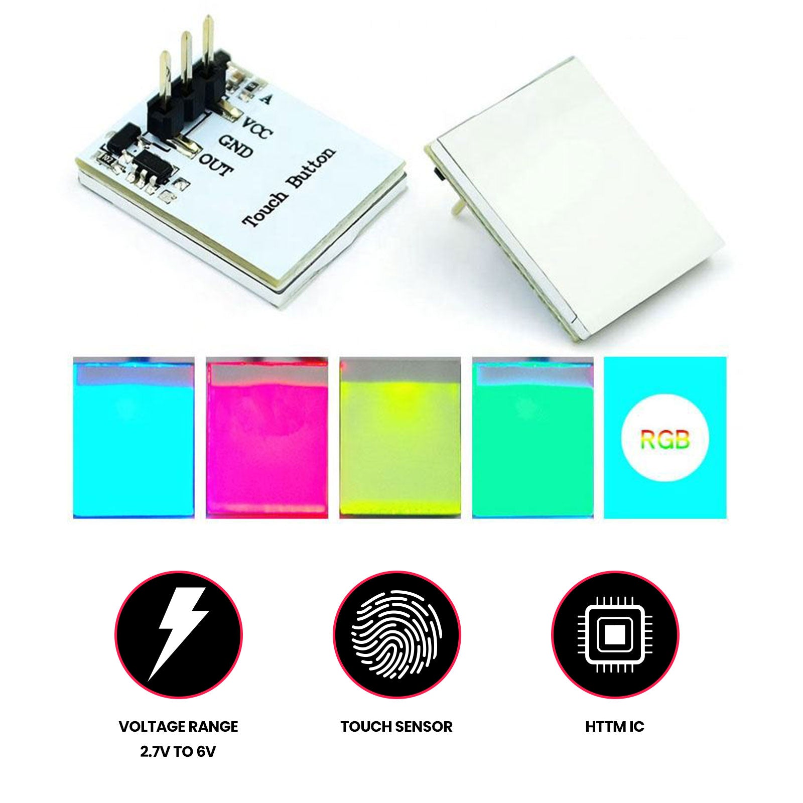Capacitive Touch Switch HTTM Module IC – Multiple Color Options