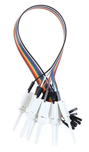 10pcs 20cm Test Hook Clips For Analyzer USB Salease 24M 24MHz 8CH 10-Way (HOOKS may be ramdom color)