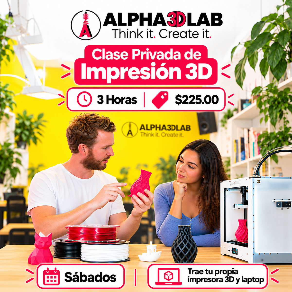 Clase Privada de Impresión 3D – 3 Horas | Alpha 3D Lab