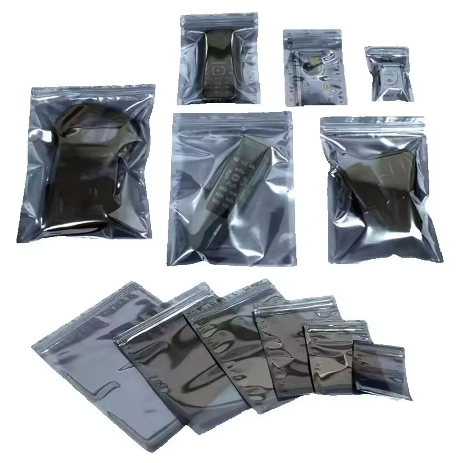 ESD Anti-Static Zip Lock Bags – Multiple Sizes (Pack of 100)