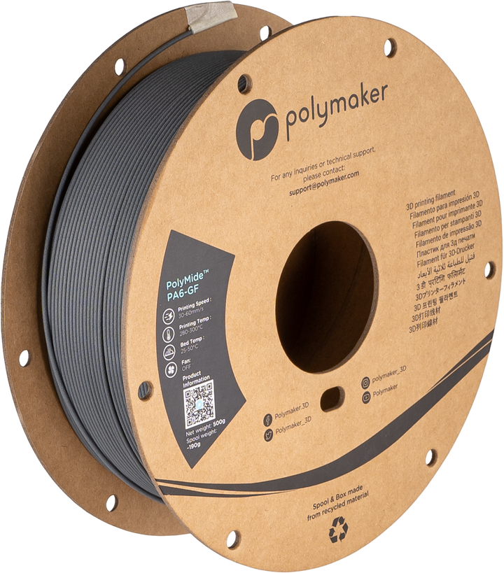 PolyMide™ PA6-GF - 1.75mm (0.5 kg / 1.10 lbs) Grey