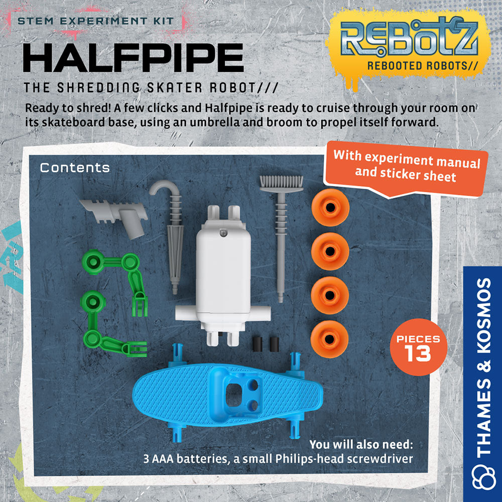 Thames & Kosmos ReBotz: Halfpipe The Shredding Skater Robot STEM Kit